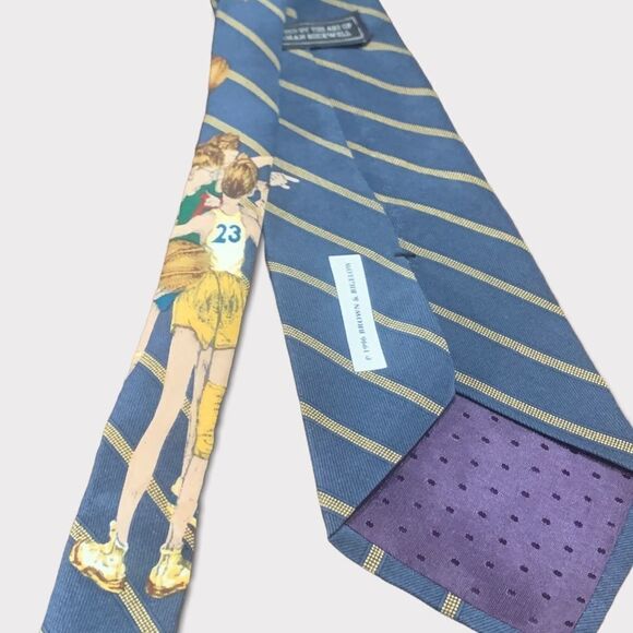 SILK Neck Tie 1996 𝅺Basketball Inspired By Norman Rockwell - Picture 6 of 9